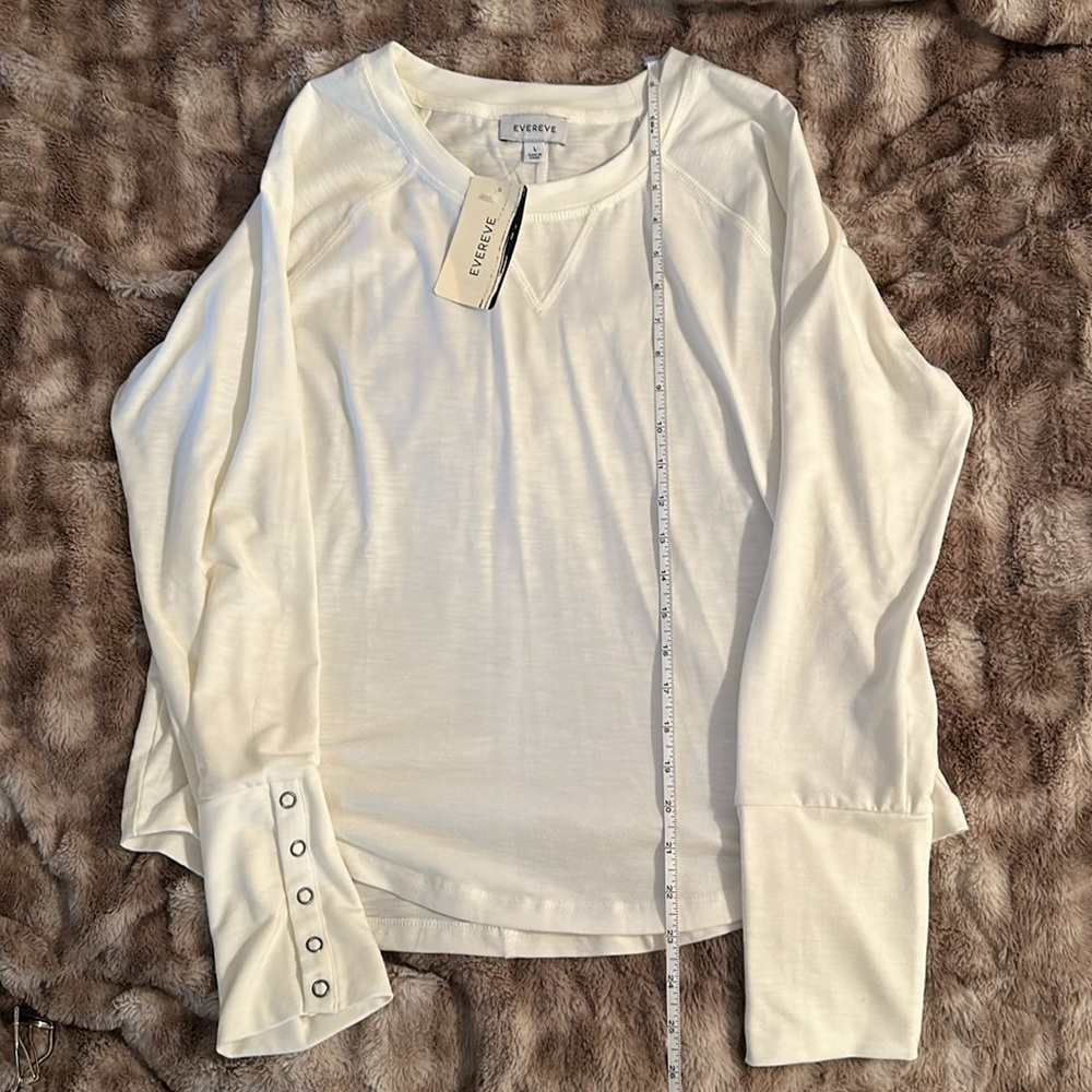 EVEREVE White Henley Top